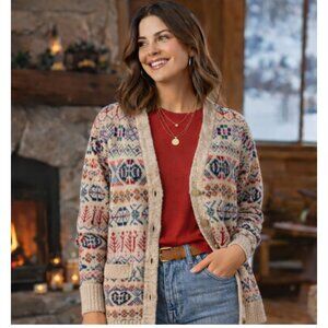 Vintage Fair Isle Wool Cardigan | Ski Lodge Cozy | UK Made | Next Originals